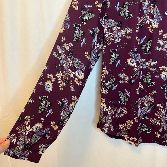 Loft Purple Floral Blouse - Picture 2 of 5